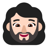 Microsoft(Windows) Woman: Light Skin Tone, Beard Emoji