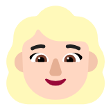 Microsoft(Windows) Woman: Light Skin Tone, Blond Hair Emoji