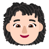 Microsoft(Windows) Woman: Light Skin Tone, Curly Hair Emoji