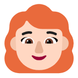 Microsoft(Windows) Woman: Light Skin Tone, Red Hair Emoji