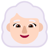 Microsoft(Windows) Woman: Light Skin Tone, White Hair Emoji