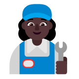 Microsoft(Windows) Woman Mechanic: Dark Skin Tone Emoji