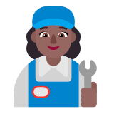 Microsoft(Windows) Woman Mechanic: Medium-Dark Skin Tone Emoji