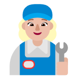 Microsoft(Windows) Woman Mechanic: Medium-Light Skin Tone Emoji