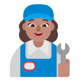 Microsoft(Windows) Woman Mechanic: Medium Skin Tone Emoji