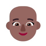 Microsoft(Windows) Woman: Medium-Dark Skin Tone, Bald Emoji