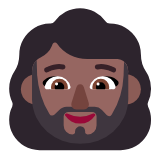 Microsoft(Windows) Woman: Medium-Dark Skin Tone, Beard Emoji