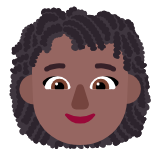 Microsoft(Windows) Woman: Medium-Dark Skin Tone, Curly Hair Emoji