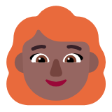 Microsoft(Windows) Woman: Medium-Dark Skin Tone, Red Hair Emoji