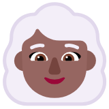 Microsoft(Windows) Woman: Medium-Dark Skin Tone, White Hair Emoji