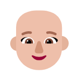 Microsoft(Windows) Woman: Medium-Light Skin Tone, Bald Emoji