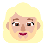 Microsoft(Windows) Woman: Medium-Light Skin Tone, Beard Emoji