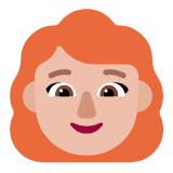 Microsoft(Windows) Woman: Medium-Light Skin Tone, Red Hair Emoji