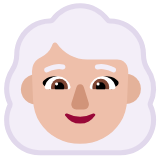 Microsoft(Windows) Woman: Medium-Light Skin Tone, White Hair Emoji