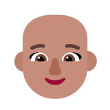 Microsoft(Windows) Woman: Medium Skin Tone, Bald Emoji