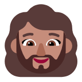 Microsoft(Windows) Woman: Medium Skin Tone, Beard Emoji