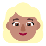 Microsoft(Windows) Woman: Medium Skin Tone, Blond Hair Emoji