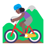 Microsoft(Windows) Woman Mountain Biking: Medium-Dark Skin Tone Emoji