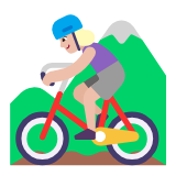 Microsoft(Windows) Woman Mountain Biking: Medium-Light Skin Tone Emoji