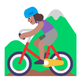 Microsoft(Windows) Woman Mountain Biking: Medium Skin Tone Emoji