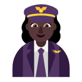 Microsoft(Windows) Woman Pilot: Dark Skin Tone Emoji