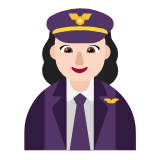 Microsoft(Windows) Woman Pilot: Light Skin Tone Emoji