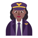 Microsoft(Windows) Woman Pilot: Medium-Dark Skin Tone Emoji