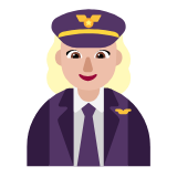 Microsoft(Windows) Woman Pilot: Medium-Light Skin Tone Emoji