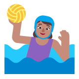 Microsoft(Windows) Woman Playing Water Polo: Medium Skin Tone Emoji