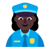 Microsoft(Windows) Woman Police Officer: Dark Skin Tone Emoji