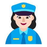 Microsoft(Windows) Woman Police Officer: Light Skin Tone Emoji