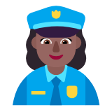 Microsoft(Windows) Woman Police Officer: Medium-Dark Skin Tone Emoji