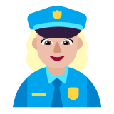 Microsoft(Windows) Woman Police Officer: Medium-Light Skin Tone Emoji