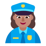 Microsoft(Windows) Woman Police Officer: Medium Skin Tone Emoji