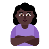 Microsoft(Windows) Woman Pouting: Dark Skin Tone Emoji