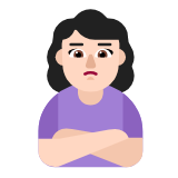 Microsoft(Windows) Woman Pouting: Light Skin Tone Emoji