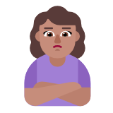 Microsoft(Windows) Woman Pouting: Medium Skin Tone Emoji