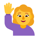 Microsoft(Windows) Woman Raising Hand Emoji