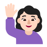 Microsoft(Windows) Woman Raising Hand: Light Skin Tone Emoji