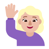 Microsoft(Windows) Woman Raising Hand: Medium-Light Skin Tone Emoji