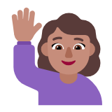 Microsoft(Windows) Woman Raising Hand: Medium Skin Tone Emoji