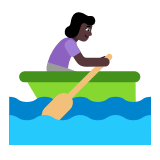 Microsoft(Windows) Woman Rowing Boat: Dark Skin Tone Emoji