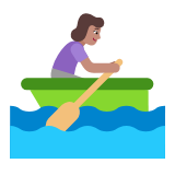 Microsoft(Windows) Woman Rowing Boat: Medium Skin Tone Emoji