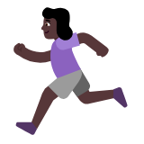 Microsoft(Windows) Woman Running: Dark Skin Tone Emoji