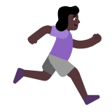 Microsoft(Windows) Woman Running Facing Right: Dark Skin Tone Emoji