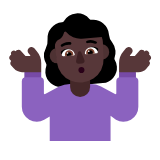 Microsoft(Windows) Woman Shrugging: Dark Skin Tone Emoji