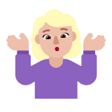 Microsoft(Windows) Woman Shrugging: Medium-Light Skin Tone Emoji