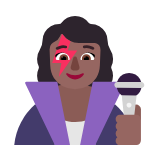 Microsoft(Windows) Woman Singer: Medium-Dark Skin Tone Emoji