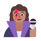 Microsoft(Windows) Woman Singer: Medium Skin Tone Emoji