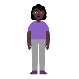 Microsoft(Windows) Woman Standing: Dark Skin Tone Emoji